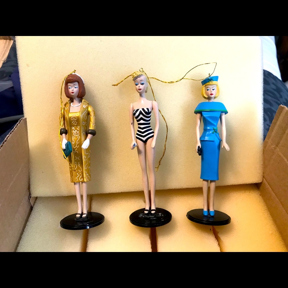 Ashton Drake Heirloom vintage Barbie ornaments.